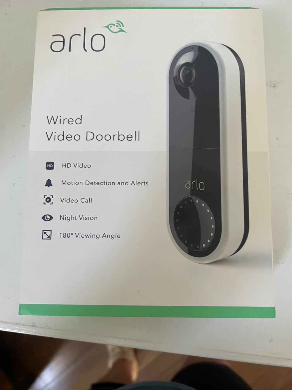 Arlo Wired Video Doorbell - White and Black